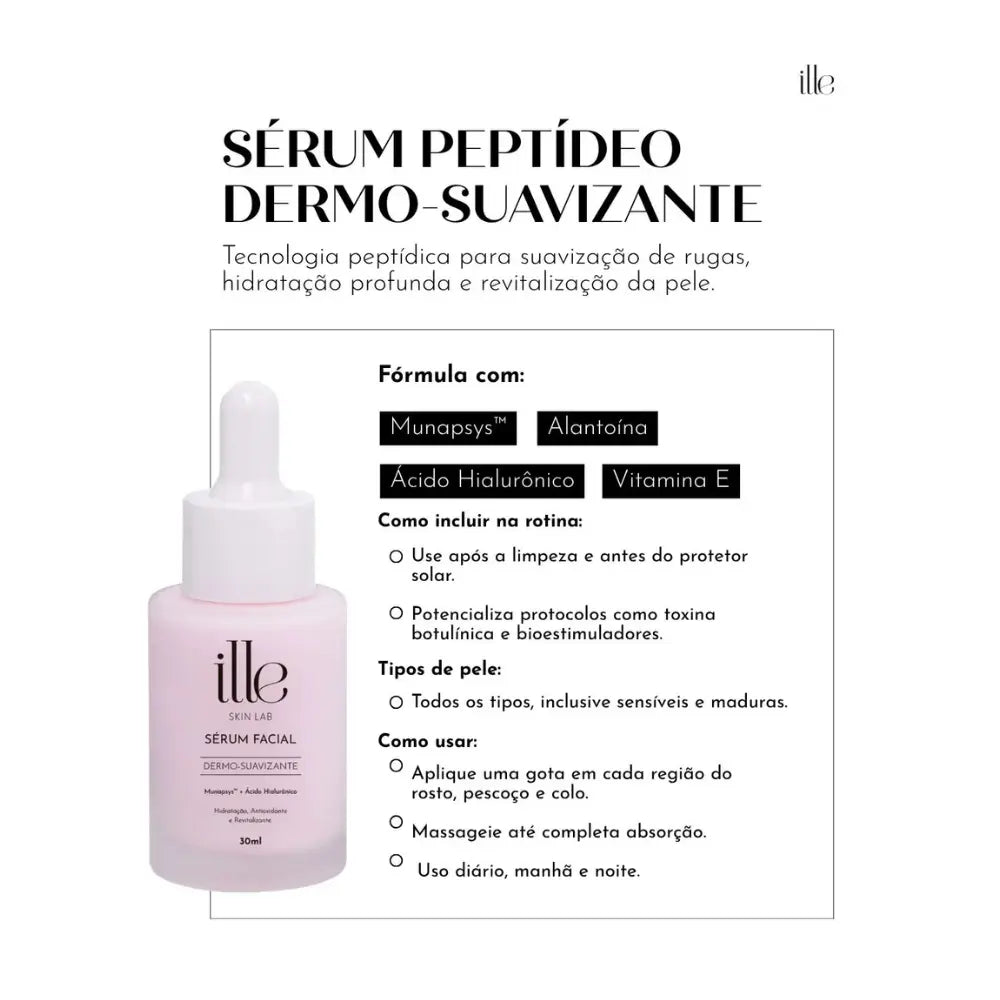 Sérum Peptídeo Dermo-Suavizante ILLE Skin Lab - 30ml